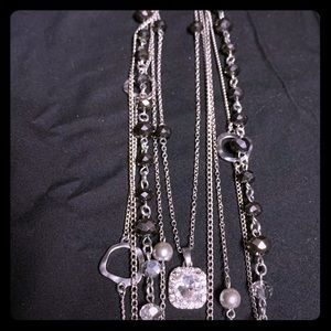 4 Strand Beaded & CZ Necklace